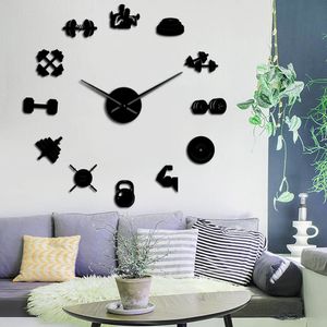 Wholesale wall decor clock for sale - Group buy Bodybuilder Sport D DIY Wall Clock Unique Bodybuilding Gift For Fitness Lover Gym Acrylic Mirror Effect Wall Decor Clock Watch LJ201204
