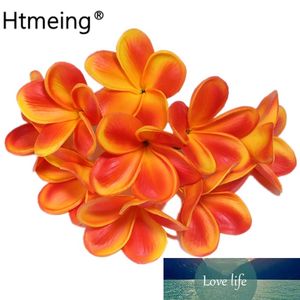 20st PU Konstgjord Plumeria Hair Flower Stammar Naturliga Real Touch Frangipani Blommor För Bröllop Mittorpieces DIY Tillbehör