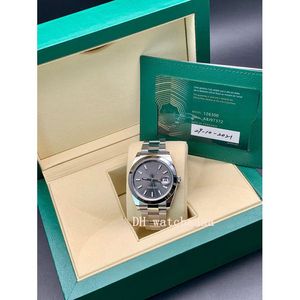 41mm liso liso aço inoxidável índice preto discagem pulseira relógio 126300 Casual de alta qualidade automática homens e mulheres relógios