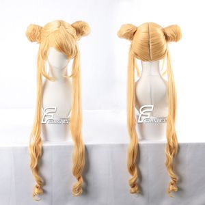 Anime Sailor Moon Wig Tsukino Usagi Blondynka Long Wig Ponytails Cosplay