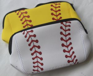 Borsa per cosmetici in neoprene per esterni Borse per trucco impermeabili Borsa con stampa scozzese floreale da baseball Borsa da viaggio Borsa da toilette portatile Portamonete