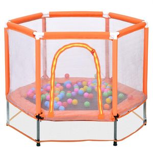 55 inch peuters trampoline met veiligheidsbehuizing netto en ballen indoor outdoor mini-trampoline voor kinderen kinderen VS stock a33331o