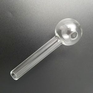 7cm Long Thick Transparent Smoking pipes 2.7 inch Length 30mm Big Ball Pyrex Glass Oil Burner Concentrate pipe Handcraft Clear Smoking Tubes for Smokers Wholesale