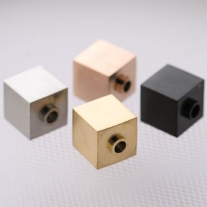 Classic Design Handmade DIY Bracelet Jewelry Charms Gold/Silver/Black 9MM Stainless Steel Cube Bead Charm