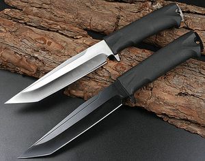 High Quality Russia Survival Straight Knife 65X13 Steel Tanto Point Blade Glass-filled nylon Handle Knives With Leather Sheath