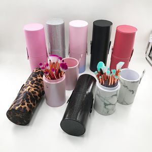 Renkli makyaj fırçaları ile silindir kutuları 6 adet 10 adet 20 adet yumuşak fırça özel özel etiket kozmetik araçları