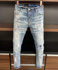 Italian fashion European and American men's casual jeans, high-end washed, hand polished, quality optimized DA368