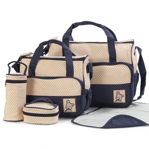 5 pz / set mummia passeggino borsa borsa per pannolini per bambini set maternità organizzatore hobos pannolino fasciatoio portabottiglie isolamento borse LJ201013