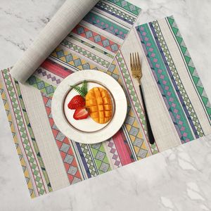 motivo geometrico Tovaglietta lavabile con stampa in pvc impermeabile tappetino antiolio per la casa Tavolo da pranzo Tovagliette da cucina drop ship