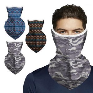 Triangle Bandana Face Scarf Cover Balaclava Neck Gaiter Mouth Covering With Ear Loop Headband Män Kvinnor Cykling Kepsar Masker