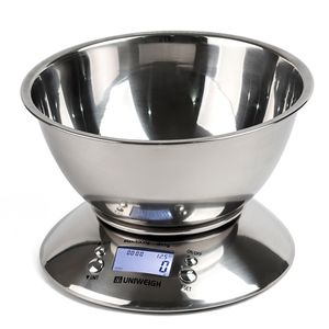 Digital Kitchen Scale High Accuracy 11lb/5kg Food Scale with Removable Bowl Room Temperature, Alarm Timer Stainless Steel Libra 201118