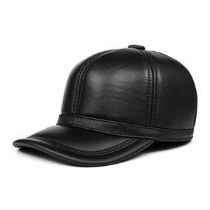 Vinter äkta läder päls baseball kepsar för man justerbara bokstäver Casquette Dome Hockey Golf pappa hatt med äkta ull päls inuti J1225