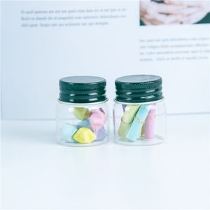 50pcs 37x40mm Screw Mouth Glass Bottles With Black Aluminum Cap DIY 20ml Clear Transparent Empty Containers Jars Vials