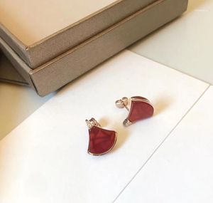 Orecchini per borchie Donne 925 Sterling Silver Stelle Red Moda stile Regali di alta qualità Gioielli fini