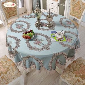 Stolt Rose European Round Dukduk Stor Storlek Skydd Tyg Lace Bedside Table Cover Desk täcker Heminredning Kök Tillbehör T200707