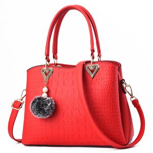 HBP Purses Handbags Soft PU Leather Fashion Totes Bag Female Large Capacity Shoulder Bags Red Color