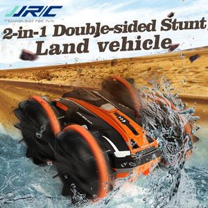 JJRC 1:20 2. 2-in-1 Double Sided Amphibious 360 Degree Rotation RC Vehicle RC Car Remote Control Stunt Car w/ 3 Batteries LJ200918