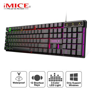 Gaming Keyboard Wired Gamer keyboards With RGB Backlit 104 Rubber Keycaps Russian Ergonomic USB Keyboard For PC Laptop