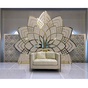 Wedding flower back drop acrylic carved decoration backdrop stand lotus decorations background on sale senyu843