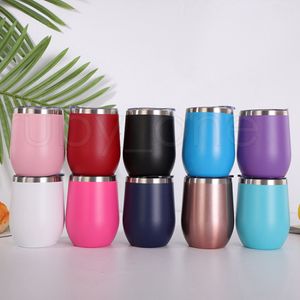 12 oz paslanmaz çelik bardak şarap bardakları yumurta fincan 350 ml su şişesi çift duvar vakum yalıtımlı bira kupa mutfak bar drinkware rra4036