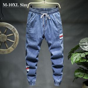 Плюс размер 7xL 8XL 9XL 10XL мужские джинсы мода повседневная Jogger Harem джинсовые брюки 3 цвета хип-хоп SLICE SLIM мужские брюки 201117