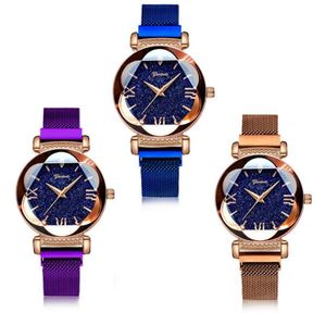 Orologi da donna Orologio con chiusura magnetica Orologio da donna Pave Bling Bling Star Cristallo Strass Ladys Quarzo Donna Finitura opaca Bracciale in lega Orologi da polso moda casual