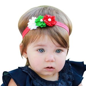Baby Headbands Ribbon Bow Hårband Flickor Jul Boutique Barn Hår Tillbehör Kids Flower Chiffon Lace Headband Shabyy Fabric Kha581
