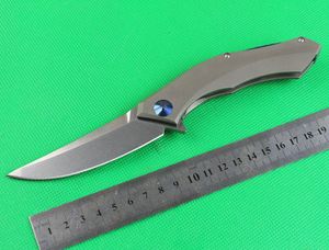 Oferta specjalna 8.66 -calowa łożyska kulki Kolk -Składanie noża D2 Stone Wash Blade TC4 Titanium Alme