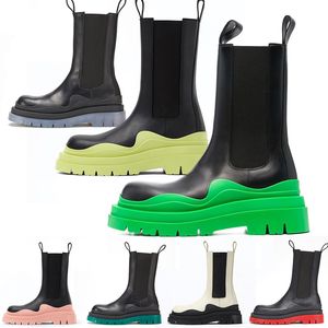 AAA+ Qualität Chelsea Chunky Luxuriöse Stiefel für Frauen Martin Booties Mode Ganz Schwarz Rosa Lila Grün Grau Frau Designer Sneakers Trainer