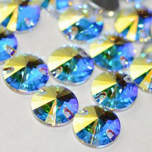 3200 All Sizes AB Rivoli Glass Stones Top Quality Flatback Sewing Crystal Strass Craft Sew On Rhinestone For Clothes