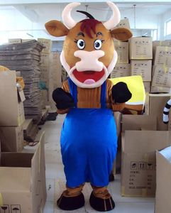 Venta De Disfraces De Vaca al por mayor-Venta de fábrica Hot Cow Mascot Trajes de dibujos animados personaje de dibujos animados adulto