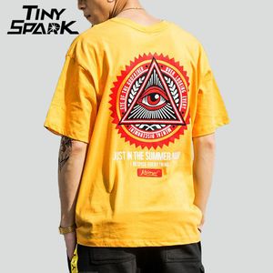 Geometry Triangle Eye T Shirts Men's Hip Hop T-Shirt Godfather Printed Casual Cotton Tops Tees New 2020 Summer Streetwear Tshirt LJ200827
