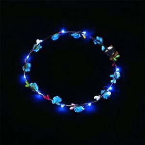 Flashing LED Strings Glow Flower Crown Headbands Light Party Rave Floral Hair Garland Luminous Wreath Wedding Flower Gifts