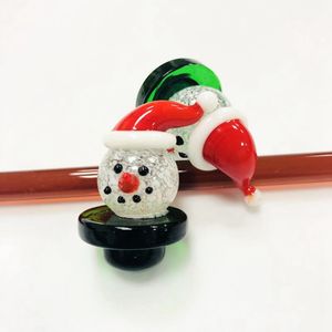 Heady Benzersiz Sigara Aksesuarları Noel Snowman tarzı karbonhidrat kapakları kuvars banger çivileri cam su bongs