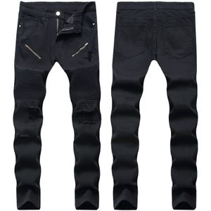 Skinny Mens Black Jeans Cool Men Jeans Stretch Slim Fit Denim Biker Jeans Hip Hop Men Streetwear 2018 #