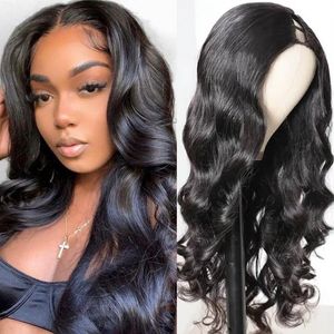 Wholesale u shape wigs for sale - Group buy U Patrt Body Wave Wigs Human Hair For Black Woman Density Glueless U Shape Wig Remy Hair Brazilian
