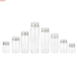 25ml 30ml 40ml 50ml 60ml 70ml 80ml 90ml Glass Bottle With Silver Screw Aluminum Cap Spice Food Container Jars Vials DIY 24pcshigh qualtity