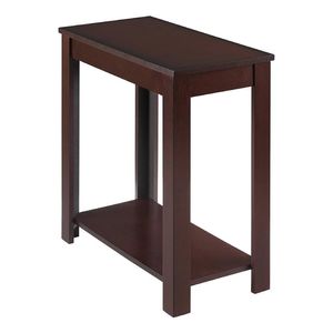 US Stock Bedroom Furniture Transitional Pc Chair Side Table Warm Brown Finish Flat Table Top a55