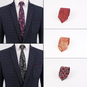 Neck Ties Sitonjwly 8cm Mens For Men Fashion Paisley Floral Jacquard Handmade Skinny Wedding Shirt Necktie Custom Logo1