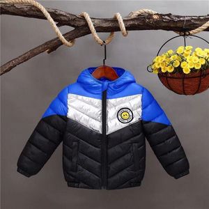 Inverno crianças de algodão-acolchoado outerwear jaqueta de luz de luz que combinam adolescente menino brilho vestuário de inverno casual casacos lj200828