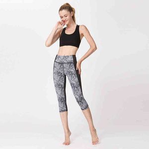 Yoga calças mulheres sem costura leggings de cintura alta cintura esporte mulheres fitness apertado push up ginásio vestibramas 3/4 corrida calças h1221