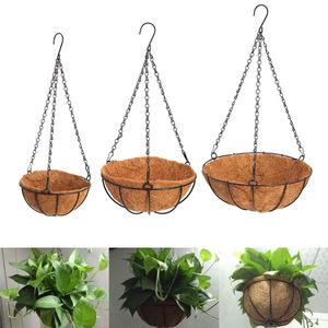 Hanging Coconut Vegetable Flower Pot Basket Liners Planter Garden Decor Iron Art Y200709