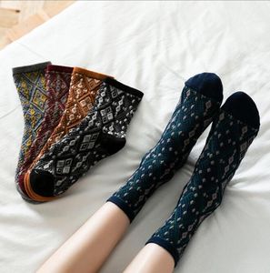 Wool knit Socks Women Winter Thermal Warm Socks Female Crew Fashion Colorful Thick Socks Ladies Casual National style Sock
