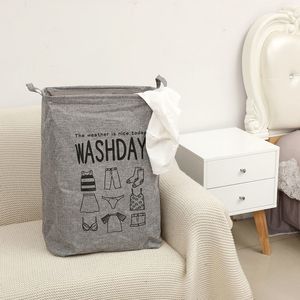 Large Folding Dirty Laundry Basket Organizer Toy Clothes Storage Basket Bucket Collapsible Drawstring Laundry Hamper With Handle LJ201204