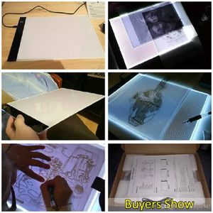 DHL Novelty Belysning Dimbar LED Grafisk Tablet Skrivning Målning Ljus Box Tracing Board Copy Pads Digital Ritning Tablet Artcraft