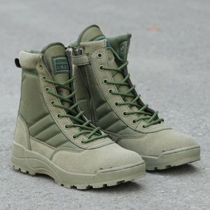 Plus Storlek: 36-46 Ny amerikanska militär läderkamp Stövlar för män Combat Bot Infantry Tactical Boots Askeri Bot Army Bots Army Shoes