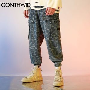 Gonthwid Bandana Paisley Pattern Print Joggers Harem Cargo Byxor Streetwear Hip Hop Harajuku Casual Baggy Byxor Mens Pants 201109