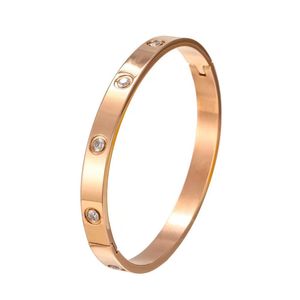Bracelete de ouro Pulseira de prata moda de aço inoxidável de aço inoxidável homens e mulheres Zircon Rose parafuso prego Amor Luxo Designer Jóias Personalizado Diamantes Braceletes Presente
