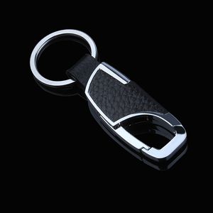 Mens Gift High-Grade Real Black Leather Key Chain Cool Design Car Keychain For Sale