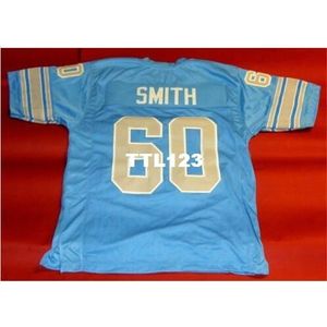 3740 Personalizado # 60 1970's Smiht Blue College Jersey Tamanho S-4XL ou Personalizado Qualquer nome ou Número Jersey